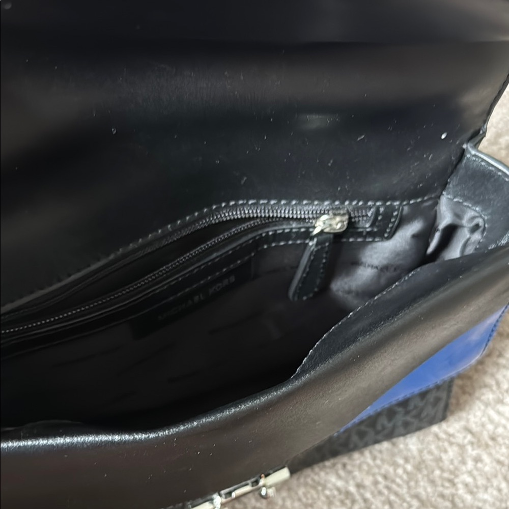 Michael Kors Black and Blue Crossbody Bag with Silver Accents - Picture 5 of 5